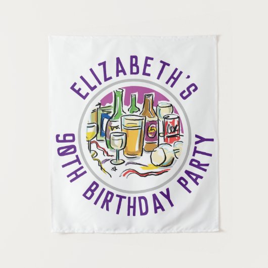 Feier des 90. Geburtstagsgeschichten Wandteppich (Vorderseite)