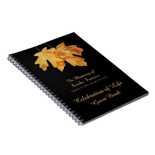 Feier des Blätter des Lebens mit Raindrop Notizblock (Rechte Seite)