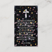 Feier des Fotos Lesezeichen Gebetskarte Visitenkarte (Rückseite)