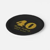 Feier des Goldschein-40. Pappteller (Schrägansicht)