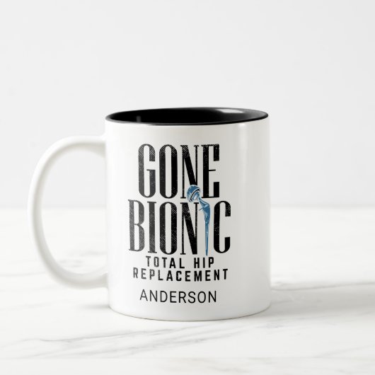 Feier des Gone Bionic Hüftersatzes Zweifarbige Tasse (Links)