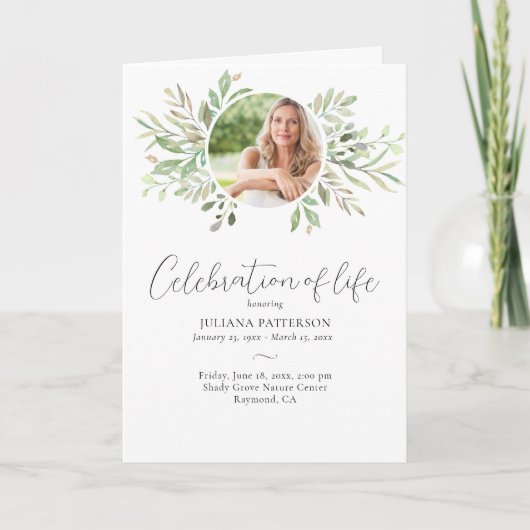 Feier des Hübschen botanischen Beerdigungsszenario Programm (Vorderseite)