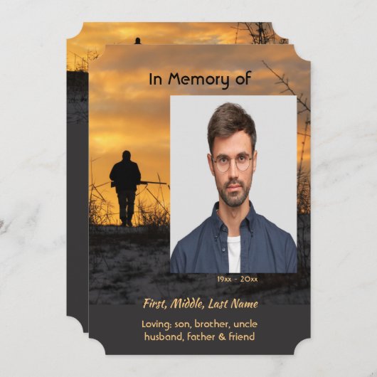 Feier des Jagdspiels des Lebensdienstes Einladung (Vorne/Hinten)