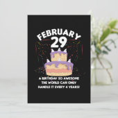 Feier des Leap Year 29 Februar Geschenk Einladung (Stehend Vorderseite)