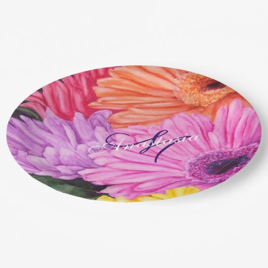 FEIER DES LEBEN-MONOGRAMM-PARTY PAPPTELLER (Schrägansicht)