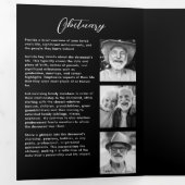 Feier des Lebens 10-Foto Collage Moderne Dreifach-gefaltete Programmkarte (Innen Erste Seite)