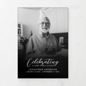 Feier des Lebens 10-Foto Collage Moderne Dreifach-gefaltete Programmkarte (Cover)