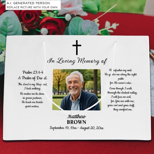 Feier des Lebens 1 Foto Bibelvers Große Geschenktüte