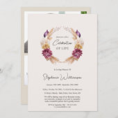 Feier des Lebens 4 Foto Herbst Beerdigung der Blum Einladung (Vorne/Hinten)