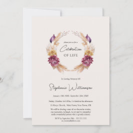 Feier des Lebens 4 Foto Herbst Beerdigung der Blum Einladung