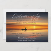 Feier des Lebens Angelsee Sonnenaufgang Einladung (Vorderseite)