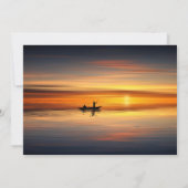 Feier des Lebens Angelsee Sonnenaufgang Einladung (Rückseite)