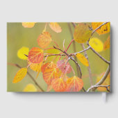 Feier des Lebens Aspen Blätter im Herbst Foto Gästebuch (Rückseite)
