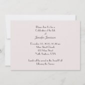 Feier des Lebens Blass Rosa Rose Einladung (Rückseite)