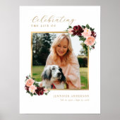 Feier-des-Lebens-Blumen-Foto-Willkommensschild Poster (Vorne)