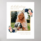 Feier-des-Lebens-Blumen-Foto-Willkommensschild Poster (Vorne)