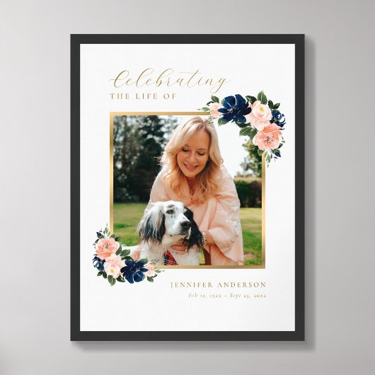 Feier-des-Lebens-Blumen-Foto-Willkommensschild Poster
