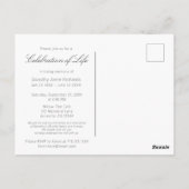 Feier des Lebens Blumenleber Foto Einladung Postkarte (Rückseite)