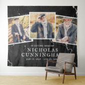 Feier des Lebens Dunkler Marmorstein Drei Foto Wandteppich (Beispiel (Horizontal))