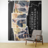 Feier des Lebens Dunkler Marmorstein Drei Foto Wandteppich (Beispiel)