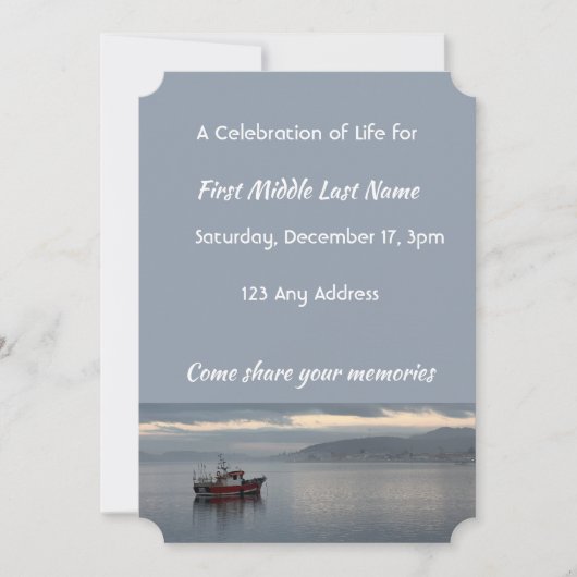 Feier des Lebens Einladender Fischer Einladung (Vorderseite)