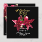 Feier des Lebens Einladung Asiatische Lily (Vorne/Hinten)
