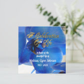 Feier des Lebens Einladung Blaue Orchidee (Stehend Vorderseite)