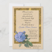 Feier des Lebens Einladung blaue Rose (Rückseite)