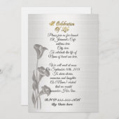 Feier des Lebens Einladung Calla Lilien (Vorne/Hinten)
