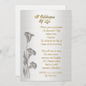 Feier des Lebens Einladung Calla Lilien (Vorne/Hinten)