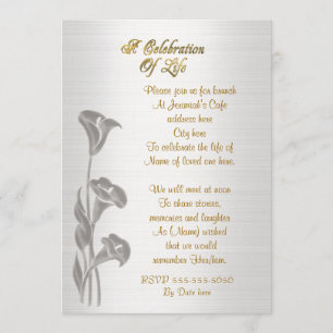Feier des Lebens Einladung Calla Lilien