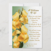 Feier des Lebens Einladung Canna Lilien (Vorderseite)