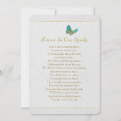 Feier des Lebens Einladung der Blütenschmetterling (Rückseite)