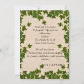 Feier des Lebens Einladung Efeu (Rückseite)