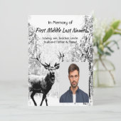 Feier des Lebens Einladung Hirsch Wildtier  (Stehend Vorderseite)
