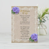 Feier des Lebens Einladung Hydrangea (Stehend Vorderseite)