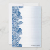 Feier des Lebens Einladung Hydrangea blau (Rückseite)
