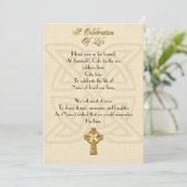 Feier des Lebens Einladung keltischer Knoten & Kre (Stehend Vorderseite)