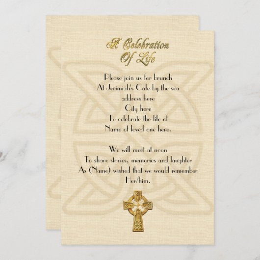 Feier des Lebens Einladung keltischer Knoten & Kre (Vorne/Hinten)