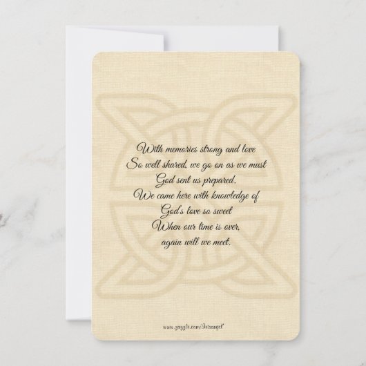 Feier des Lebens Einladung keltischer Knoten & Kre (Rückseite)