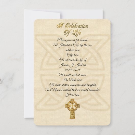 Feier des Lebens Einladung keltischer Knoten & Kre (Vorderseite)