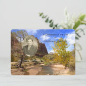 Feier des Lebens Einladung, Landschaft mit Foto Einladung (Stehend Vorderseite)