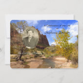 Feier des Lebens Einladung, Landschaft mit Foto Einladung (Vorderseite)