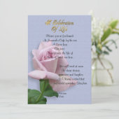 Feier des Lebens Einladung Lavendel Rose (Stehend Vorderseite)