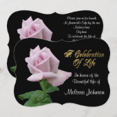 Feier des Lebens Einladung Lavendel Rose (Vorne/Hinten)