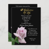 Feier des Lebens Einladung Lavendel Rose (Vorne/Hinten)