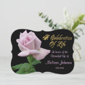 Feier des Lebens Einladung Lavendel Rose (Stehend Vorderseite)