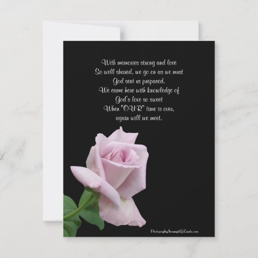 Feier des Lebens Einladung Lavendel Rose (Rückseite)