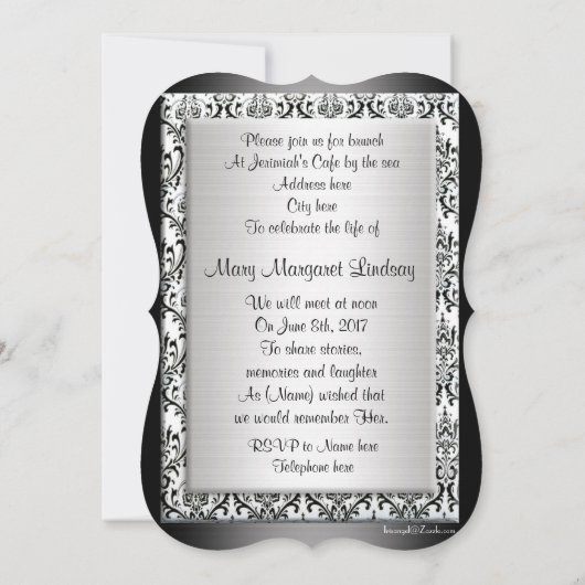 Feier des Lebens Einladung magnolia (Rückseite)