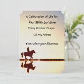 Feier des Lebens Einladung mit Pferderücken (Stehend Vorderseite)